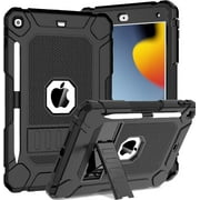 BMOUO Case for iPad 9th 8th 7th Generation (10.2 inch, 2021/2020/2019), Shockproof Protective iPad 10.2 Case with Built-in Stand/Pencil Holder, Black