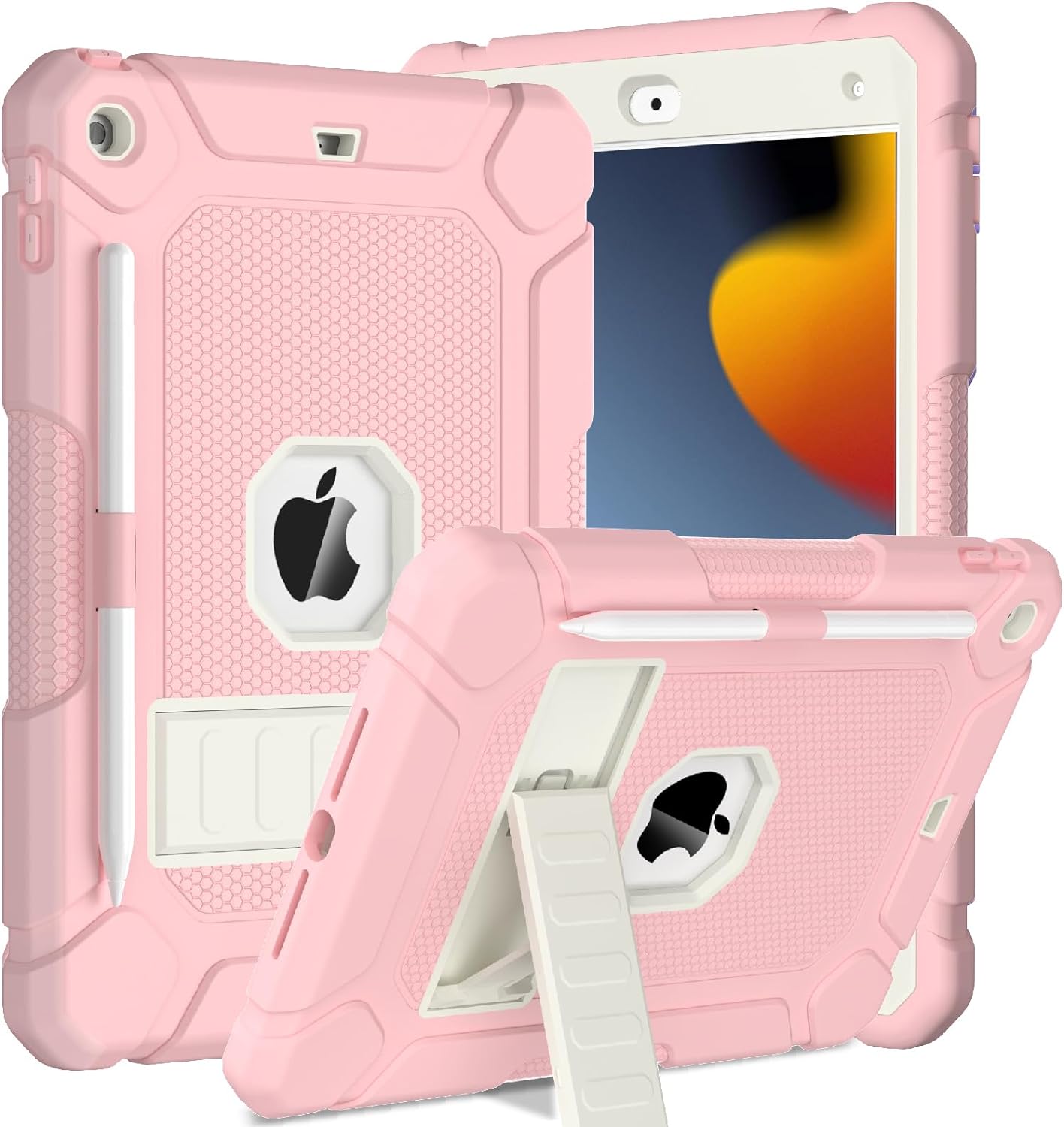 IPad 10.2 Case For 8th/7th Gen (2020/2019) - Full-Body Rugged Armor Case With 360 Rotating Stand & Hand Strap