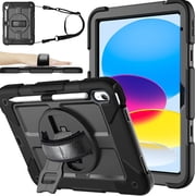 BMOUO Case for iPad (A16) 11th Generation 11" 2025/iPad 10th Generation 10.9 inch 2022, 360 Rotating Stand & Pencil Holder & Hand & Shoulder Strap Shockproof iP