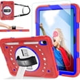 thumbnail image 1 of BMOUO Case for iPad 11th Generation (A16) 11 Inch 2025 / iPad 10th Generation 10.9" 2022 Protective Case with Screen Protector 360°Rotating Stand and Hand / Shoulder Strap, Red+Blue, 1 of 9