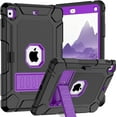 thumbnail image 1 of BMOUO Case for iPad 6th 5th Generation (9.7 inch, 2018/2017), Shockproof Protective iPad 9.7 Case with Built-in Stand/Pencil Holder for iPad 6th/5th Gen, Air 2,Black+Purple, 1 of 7