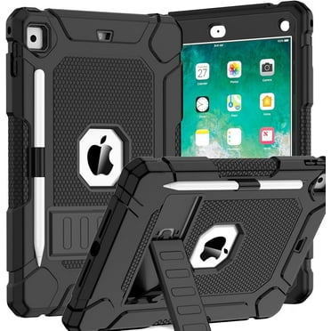 BMOUO Case for iPad 6th 5th Generation (9.7 inch, 2018/2017), Shockproof Protective iPad 9.7 Case with Built-in Stand/Pencil Holder for iPad 6th/5th Gen, Air 2,Black