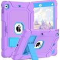 thumbnail image 1 of BMOUO Case for iPad 6th 5th Generation (9.7 inch, 2018/2017), Shockproof Protective iPad 9.7 Case with Built-in Stand/Pencil Holder for iPad 6th/5th Gen, Air 2, Purple+Blue, 1 of 7