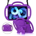 thumbnail image 1 of BMOUO Kids Case for iPad Air 11-inch M4/M3/M2 (2026/2025/2024), iPad Air 5th/4th Generation 10.9 (2022/2020), Shockproof Rugged Protective Cover Case with Shoulder Strap Handle Stand, Purple, 1 of 7