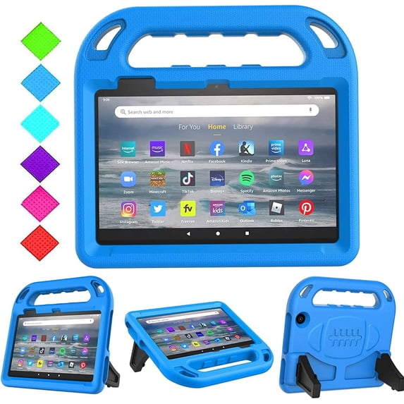 BMOUO Kids Case for Fire 7 Tablet (12th Generation,2022 Release), Fire 7 Tablet Case, Fire 7 2022 Case, Shockproof Handle Stand Kids Case for Amazon Fire 7 Tablet 2022 Latest Model 7", Blue