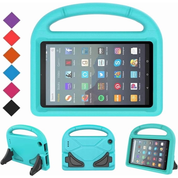 BMOUO Kids Case for Fire 7 Tablet (12th Generation,2022 Release), Fire 7 Tablet Case, Fire 7 2022 Case, Shockproof Handle Stand Kids Case for Amazon Fire 7 Tablet 2022 Latest Model 7", Cyan