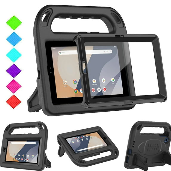 BMOUO Kids Case for Onn 7 inch Gen 4 2024 (Model:100135924) Tablet , Light Weight Shockproof Kids Case with Screen Protector for Walmart Onn 7" Gen 4 2024 Tablet Case , Black