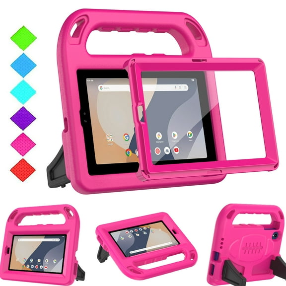 BMOUO Kids Case for Onn 8 inch Gen 4 2024 (Model:100135923) Tablet , Light Weight Shockproof Kids Case with Screen Protector for Walmart Onn 8" Gen 4 2024 Tablet Case ,Rose