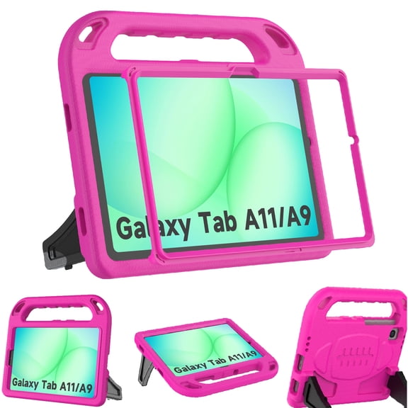 BMOUO Kids Case for Samsung Galaxy Tab A11 8.7 Inch 2025/A9 8.7" 2023 /Tab A7 Lite 8.7" 2021- with Built-in Screen Protector, Shockproof Samsung Galaxy Tab A11/A9/A7 Lite Case 8.7 Inch - Rose