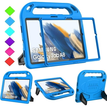 BMOUO Kids Case for Samsung Galaxy Tab A8 10.5 inch 2022 (SM-X200/X205/X207), Galaxy Tab A8 Case with Screen Protector, Shockproof Handle Stand Case for Samsung Tab A8 10.5” Tablet 2022, Blue