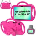 thumbnail image 1 of BMOUO Kids Case for Samsung Galaxy Tab A11+ Plus 11" 2026 / A9+ Plus 11 Inch 2023, with Strap, Shockproof Lightweight Handle Stand with Lanyard For Kids , Rose, 1 of 7