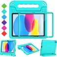 thumbnail image 1 of BMOUO Kids Case for iPad (A16) 11th Generation 11" 2025/iPad10th Generation 10.9 Inch 2022 - with Screen Protector, Shockproof Covertible Handle Stand iPad 11th/10th Generation Case for Kids, Teal, 1 of 8