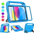 thumbnail image 1 of BMOUO Kids Case for iPad (A16) 11th Generation 11 Inch 2025, iPad 10th Generation 10.9 inch 2022 - with Built-in Screen Protector, Shockproof Handle Stand iPad 11th/10th Gen Case for Toddlers, Blue, 1 of 8
