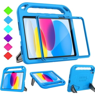 BMOUO Kids Case for iPad (A16) 11th Generation 11 Inch 2025, iPad 10th Generation 10.9 inch 2022 - with Built-in Screen Protector, Shockproof Handle Stand iPad 11th/10th Gen Case for Toddlers, Blue