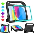 thumbnail image 1 of BMOUO Kids Case for iPad (A16) 11th Generation 11 Inch 2025, iPad 10th Generation 10.9 inch 2022 - with Built-in Screen Protector, Handle Stand iPad 11th/10th Gen Case for Toddlers, Black and Teal, 1 of 3
