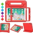 thumbnail image 1 of BMOUO Kids Case for iPad 5th/6th Generation (9.7-inch, 2017/2018), iPad Air 2 / iPad Pro 9.7 Case with Built-in Screen Protector, Shockproof Protective Cover with Handle Stand for Kids, Red, 1 of 7