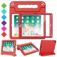thumbnail image 1 of BMOUO Kids Case for iPad 5th/6th Generation (9.7-inch, 2017/2018), iPad Air 2 / iPad Pro 9.7 Case with Built-in Screen Protector, Shockproof Protective Cover with Handle Stand for Kids, Red, 1 of 8