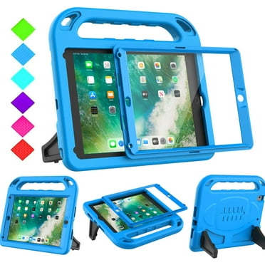BMOUO Kids Case for iPad 9.7 2018/2017/iPad Air 2/1/Pro 9.7-Built-in Screen Protector Shockproof Handle Convertible Stand Case for iPad 9.7 Inch 2018 (6th Generation)/2017 (5th Generation)/Air 2, Blue
