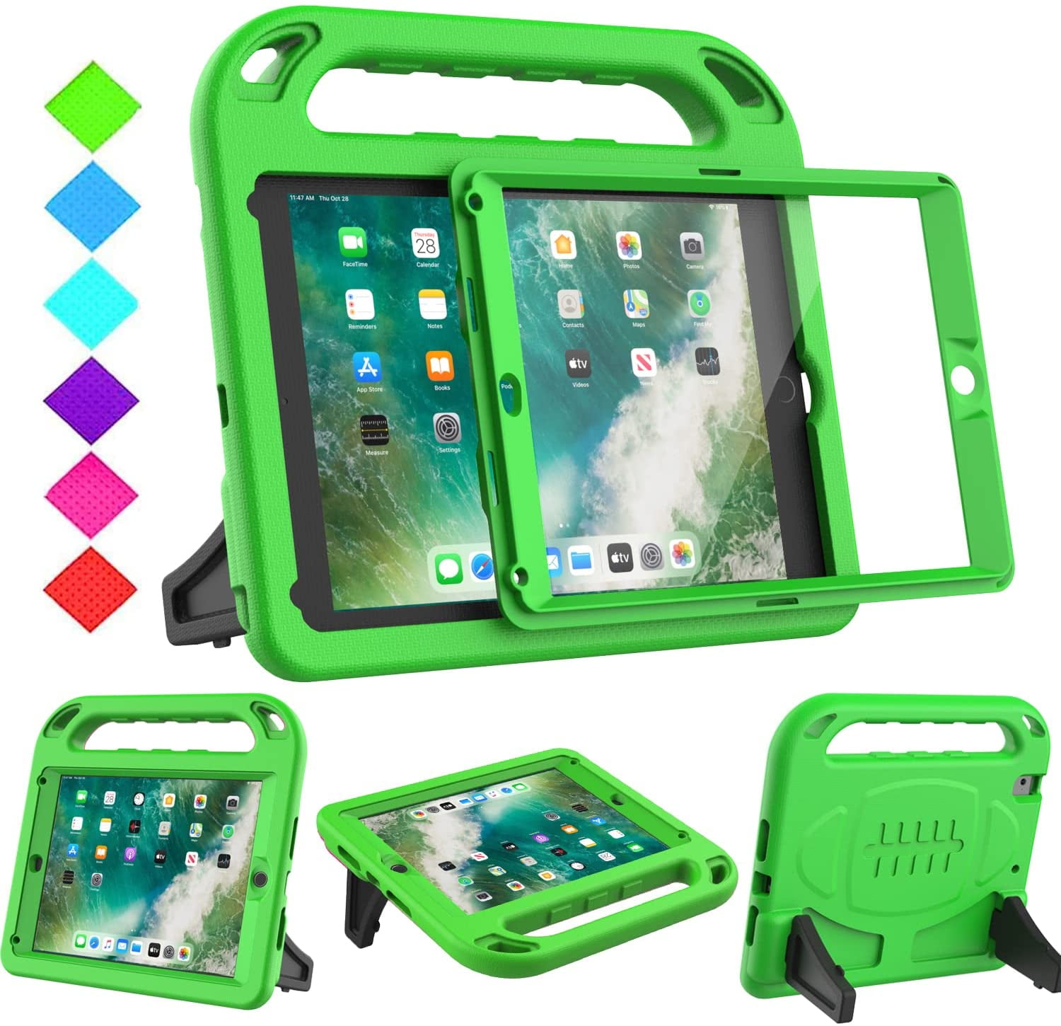BMOUO Custodia Per Bambini Per IPad 9.7 (6ª/5ª Gen E Air 2) – Antiurto Con Maniglia E Supporto, Protezione Schermo Inclusa