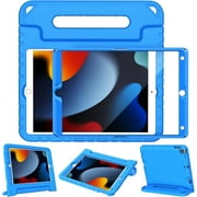 BMOUO Kids Case for iPad 9th/ 8th/ 7th Generation (2021/2020/ 2019), iPad 10.2 Case for Kids, Shockproof Handle Stand Case for iPad 9/8/ 7 Generation 10.2 Inch - Blue