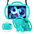 thumbnail image 1 of BMOUO Kids Case for iPad Air 11-inch M4/M3/M2 (2026/2025/2024), iPad Air 5th/4th Generation 10.9 (2022/2020), Shockproof Rugged Protective Cover Case with Shoulder Strap Handle Stand, Cyan, 1 of 7