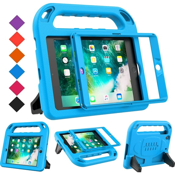 BMOUO Kids Case for iPad Mini 1 2 3 - Built-in Screen Protector, Shockproof Lightweight Hard Cover Handle Stand Kids Case for iPad Mini 1st 2nd 3rd Generation, Blue