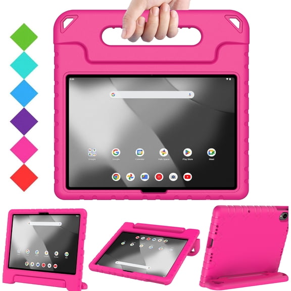 BMOUO Kids Case for onn 11" Tablet Pro Gen 4 2024 (Model:100146660), Shockproof Light Weight Handle Stand Case for Walmart Onn Tablet 11 inch 2024 (Gen 4), Rose