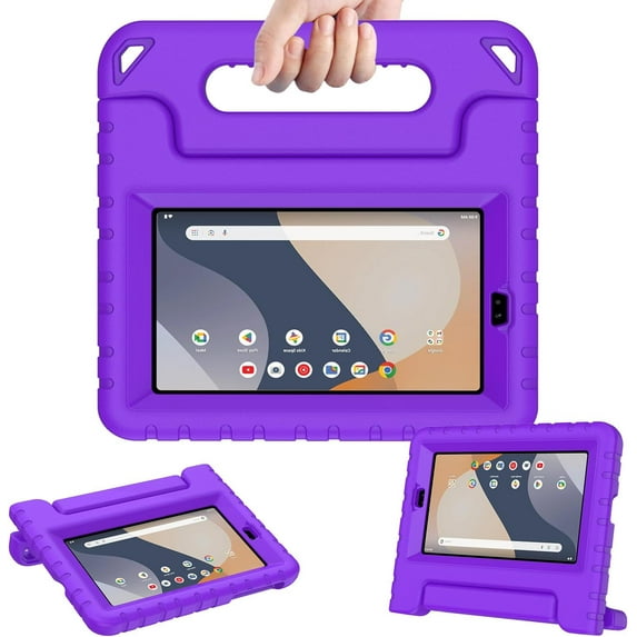 BMOUO Kids Case for onn. 7" Tablet, 32GB, (2024 Model) (Model:100135924) , Light Weight Shockproof Handle Stand Case with Screen Protector for Walmart Onn 7 inch Gen 4 2024 , Purple