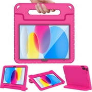 BMOUO New iPad 10th Generation Case 2022 10.9-inch, iPad 10th Gen Case, iPad 10 Case for Kids, Durable Convertible Handle Stand Bumper Case for iPad 10.9 2022(10th Gen) Toddler Girls,Rose