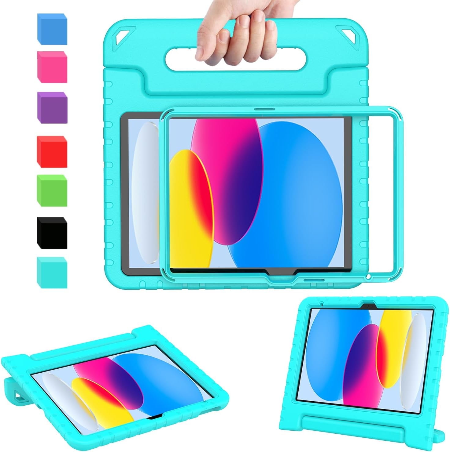 BMOUO iPad 10th Gen 2022 Case, Kid-Friendly, Convertible Handle Stand ...