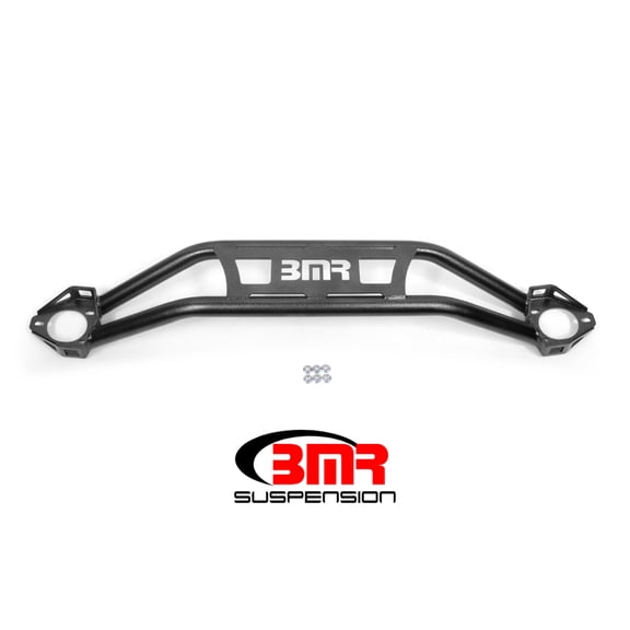 BMR 08-18 Dodge Challenger Front Strut Tower Brace - Black Hammertone (Twin Tube Design) - STB110H