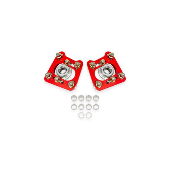 BMR 94-04 Ford Mustang Steel Caster Camber Plates - Red