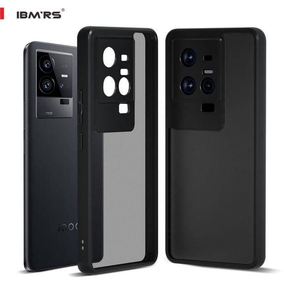 BMRS Compatible with iqoo vivo 11/11s case, Translucent Shockproof Matte Back Slim Phone Case (Camo Black)