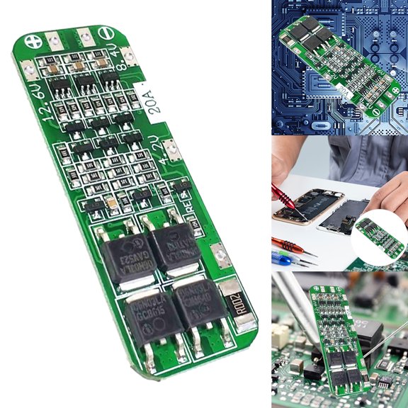 BMS 3S 20A 12.6V Lithium Battery Protection Board, 18650 Li Ion PCB for Drill Motor, Power Tools and Motors, Overcharge, Discharge, Short Circuit Protection