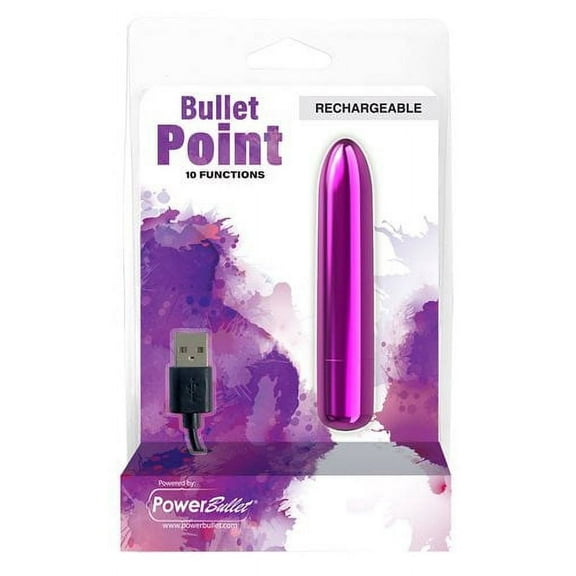 BMS Enterprises BMS Enterprises Bullet Point Rechargeable Bullet - 10 Functions Purple