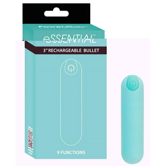 BMS Enterprises Bullet 9 Function USB Rechargeable Cord Case Included Water-resistant Teal Vibrator