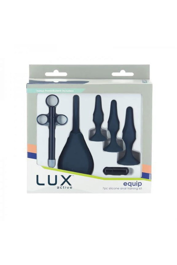 Lux Active Equip Silicone Anal Plug Training Kit - Dark Blue