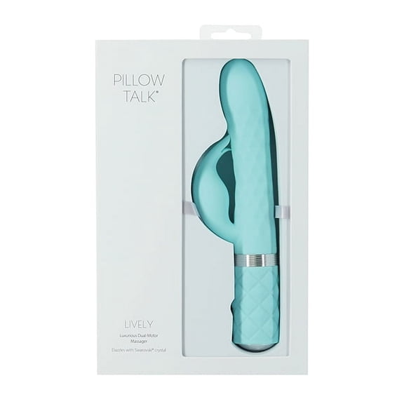 BMS Enterprises Pillow Talk Lively Dual-Motor Rabbit Vibrator - Teal
