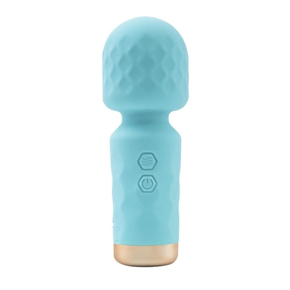 BMS Factory M'Lady Rechargeable Silicone Mini Vibrating Personal Massage Wand, Teal