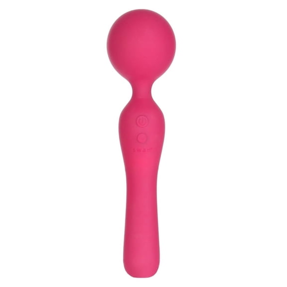 BMS Factory The Swan Sceptre Rechargeable Silicone Personal Massage Wand, Magenta