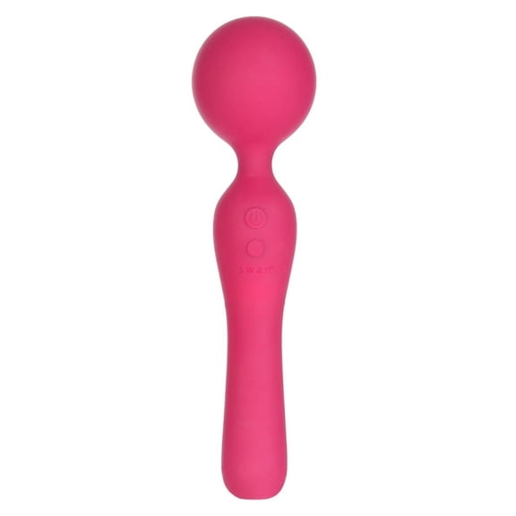 BMS Factory The Swan Sceptre Rechargeable Silicone Personal Massage Wand, Magenta