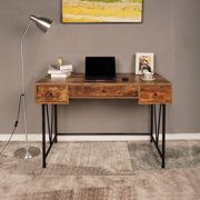 BMTBUY FCH Retro Color Particleboard Paste Triamine Iron Tube 120cm Three Pumping Computer Desk