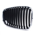 thumbnail image 1 of For BMW 128i/135i 2008 09 10 11 12 2013 Grille Passenger Side | Front | Inner | Made of Plastic | Black and Chrome Frame | Replacement For BM1200237 | 104-50562A, 51137166440, 1 of 5