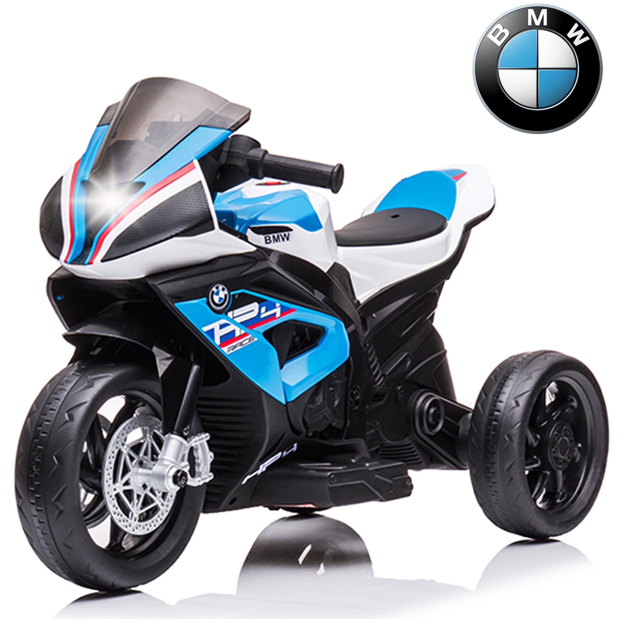 12V 2 Seater Kids Electric Motorcycle for 3-6 Years Old, Battery Powered Ride on Motorcycle Toy w/ Music and LED Light, Motorized Dirt Bike for Boys Girls, 3 Wheels, Blue