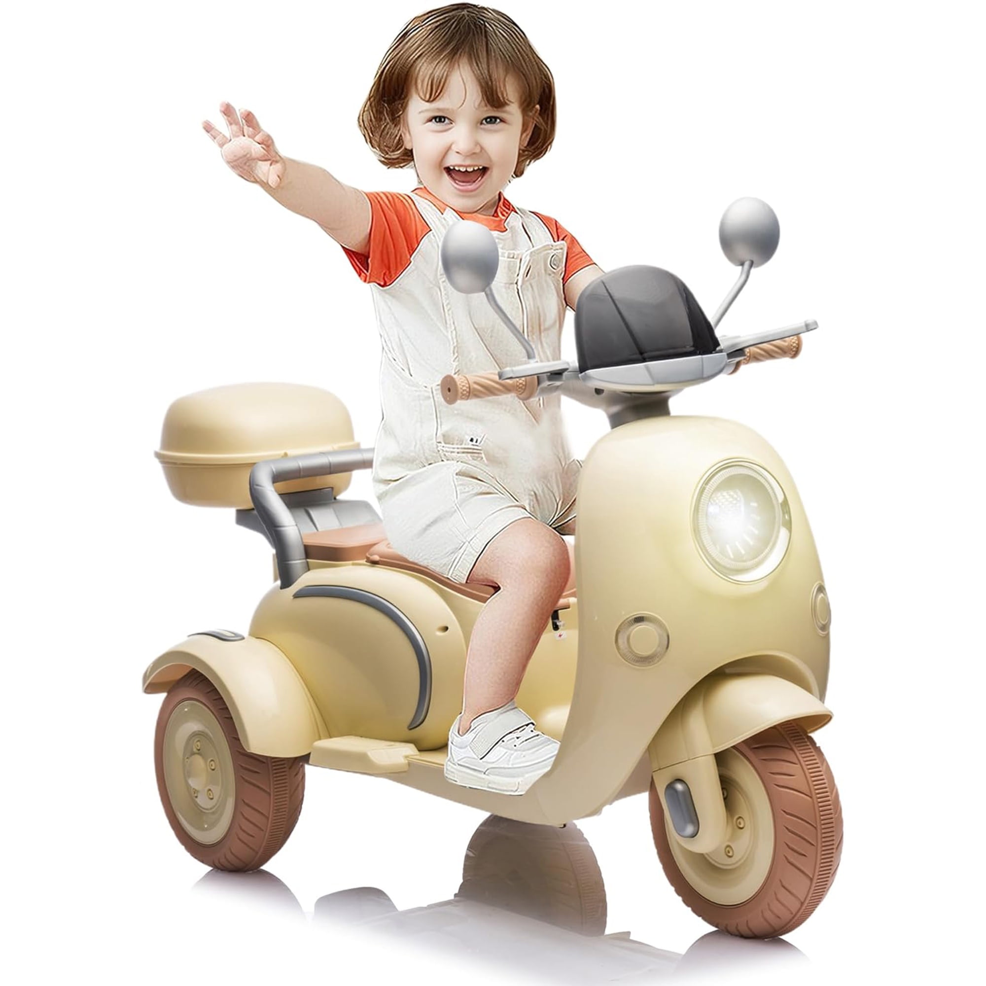 BMW 12V Kids Motorbike Electric Ride on Toy with Music and LED Light for Children 3 6 Years Old White Walmart