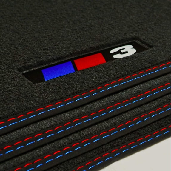 BMW 3-Series Floor Mats - Sedan & Wagon xDrive E90, E91 - 3 Logo