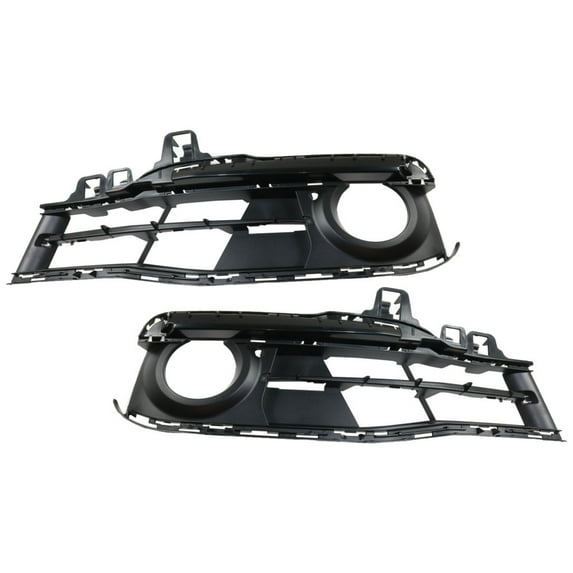 For BMW 320i/320i xDrive 2016 2017 2018 Fog Light Trim Driver and Passenger Side | Pair | Standard/Modem Line Textured Black Sedan/Hybrid/Wagon w/Fog Light Type | Replacement For BM1038182, BM1039182