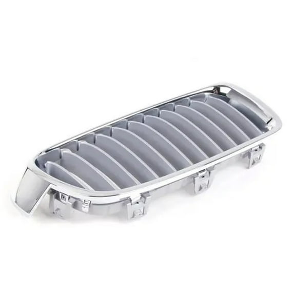 For BMW 328i/335i xDrive 2013 2014 2015 2016 Grille Passenger Side | Inner | Modern | 11 Bar | Made of ABS Plastic | Silver & Chrome Frame | Replacement For BM1200239 | 51137263480, 104-59517C