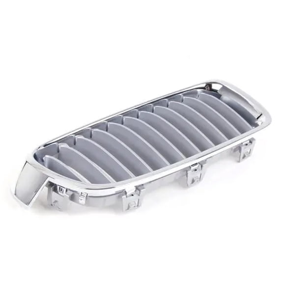 For BMW 330i xDrive 2017 2018 2019 Grille Passenger Side | Inner | Modern | 11 Bar | Made of ABS Plastic | Silver & Chrome Frame | Replacement For BM1200239 | 51137263480, 104-59517C