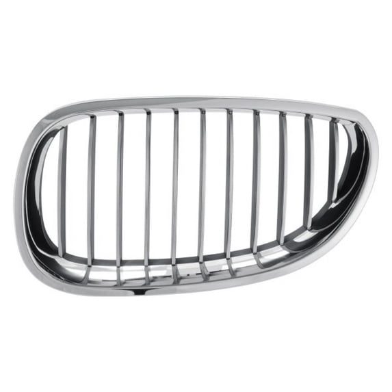 For BMW 528i/535i 2008 2009 2010 Grille Driver Side | Inner | Front Edge | Chrome Frame & Chrome/Black Inner | Replacement For BM1200140 | 51137065701, 615343299334